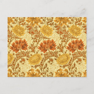 Cartão Postal William Morris Chrysanthemums, Mostarda Dourada