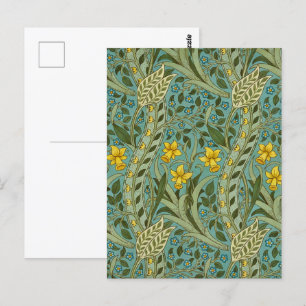 Cartão Postal William Morris Daffodil Floral Pattern Classic