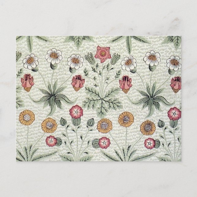 Cartão Postal William Morris Daisy Floral Wallpaper Padrão (Frente)