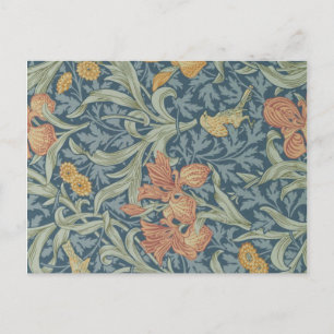 Cartão Postal William Morris Decorative Art Iris Pattern
