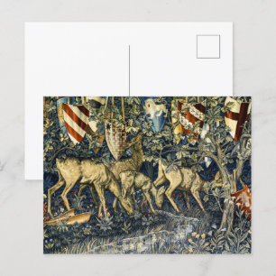 Cartão Postal William Morris Deer e Shields no Verdant Realm