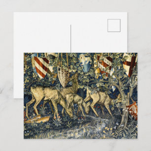 Cartão Postal William Morris Deer e Shields no Verdant Realm