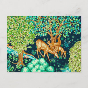 Cartão Postal William Morris Deer por um Impressão do Brook Tape