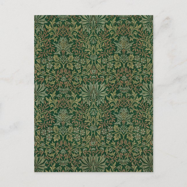 Cartão Postal William Morris Flower Garden-Greens (Frente)