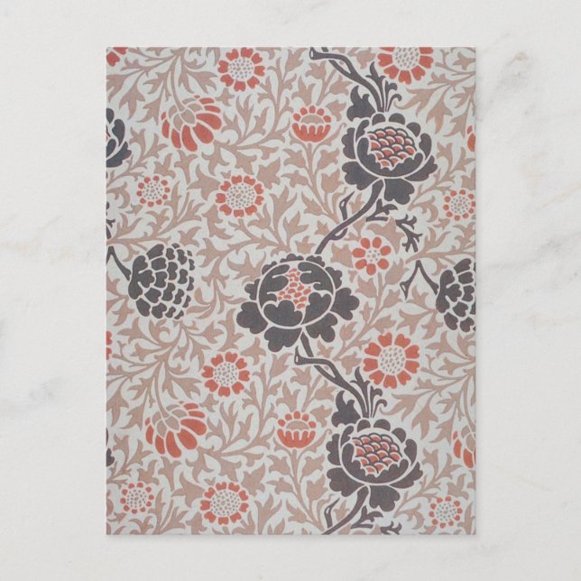 Cartão Postal William Morris Grafton Botanic Art Design (Frente)