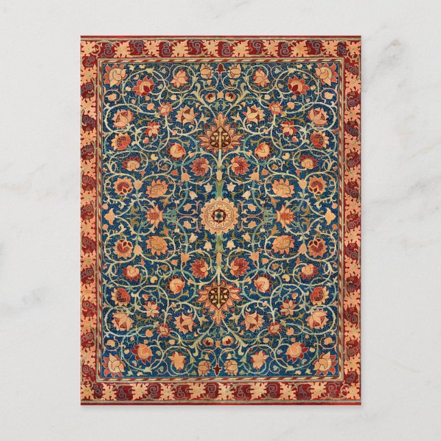 Cartão Postal William Morris Holland Park Carpet Pattern (Frente)