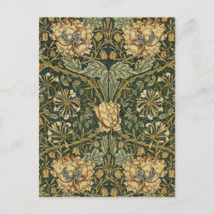 Cartão Postal William Morris Honeysuckle Verde Amarelo