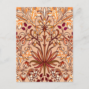 Cartão Postal William Morris Hyacinth Impressão, Brown e Beige