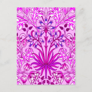 Cartão Postal William Morris Hyacinth Impressão, Lavanda e Viole