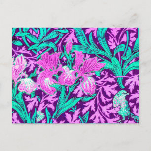 Cartão Postal William Morris Irises, Ametista Roxo