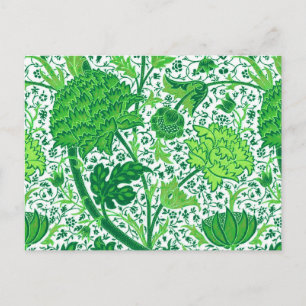 Cartão Postal William Morris Jacobean Floral, Emerald Green