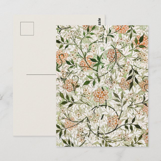 Cartão Postal William Morris Jasmine Blossom Design (Frente/Verso)