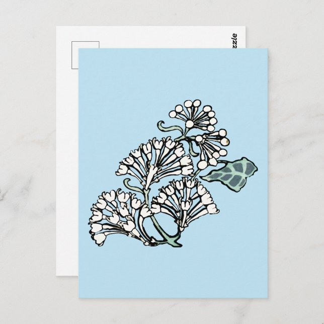 Cartão Postal William Morris Jasmine e deixa o padrão (Frente/Verso)