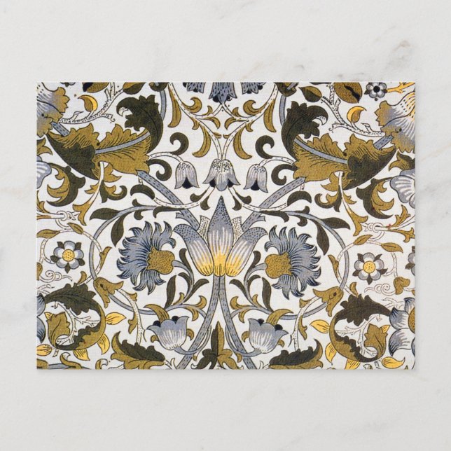 Cartão Postal William Morris Lodden floral flor (Frente)