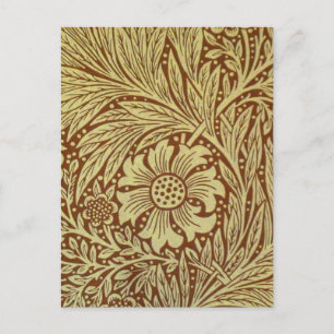 Cartão Postal William Morris Marigold Padrão Antiquado de Flor