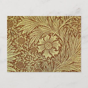 Cartão Postal William Morris Marigold Padrão Antiquado de Flor