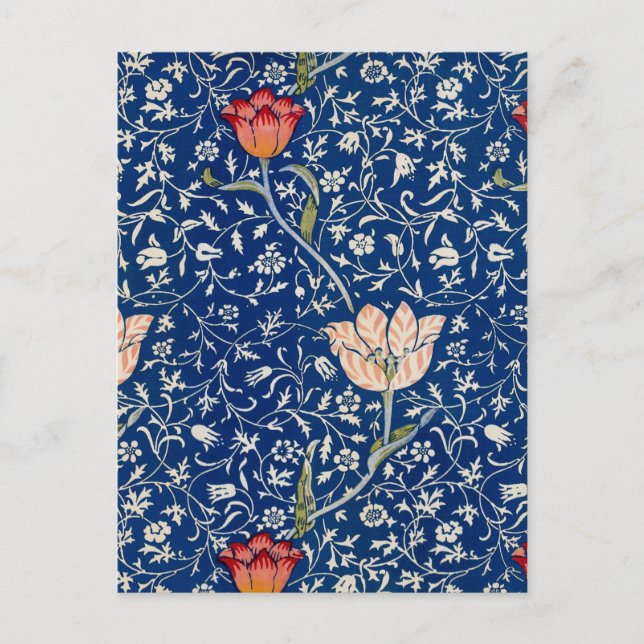 Cartão Postal William Morris Medway Blue Floral (Frente)