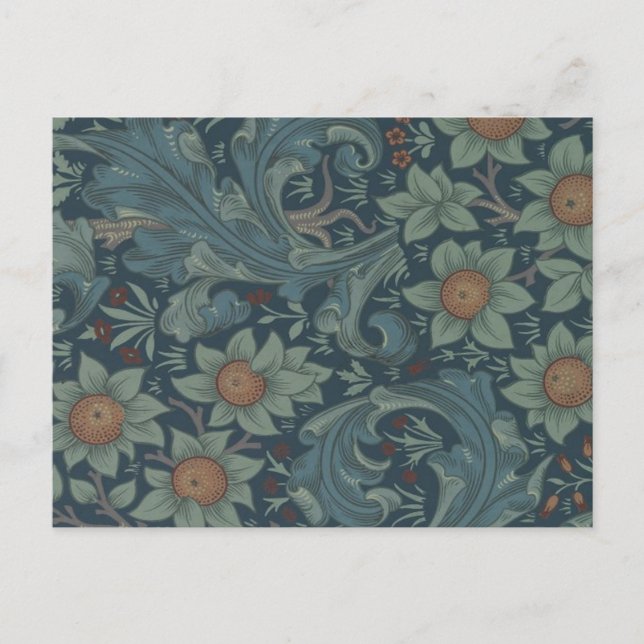 Cartão Postal William Morris Orchard Pattern Art (Frente)