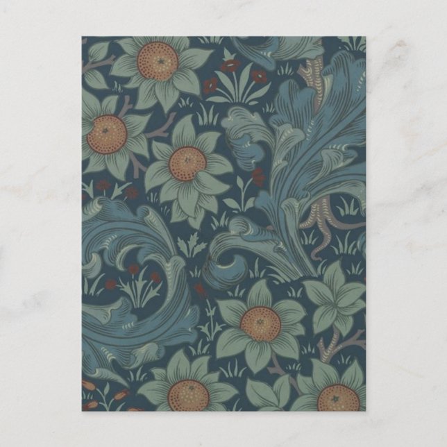 Cartão Postal William Morris Orchard Pattern Art (Frente)