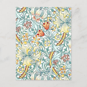 Cartão Postal William Morris Ouro Lily Floral Patterno