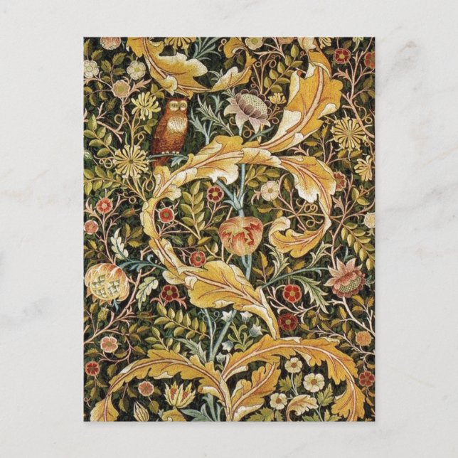 Cartão Postal William Morris Owl an Acanthus (Frente)