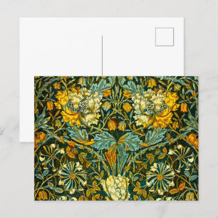 Cartão Postal William Morris - Padrão Floral Antiquado de Honeys