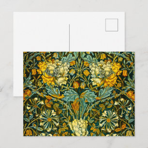 Cartão Postal William Morris - Padrão Floral Antiquado de Honeys