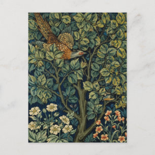 Cartão Postal William Morris Pheasant Bird Tree Woodland