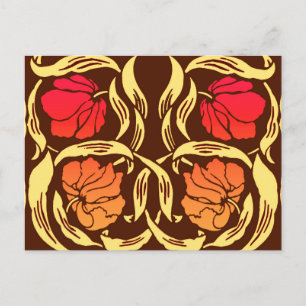 Cartão Postal William Morris Pimpernel, Laranja Enferrujado e Ma