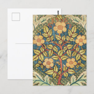 Cartão Postal William Morris Rosa Wreath Cobrir Clássico