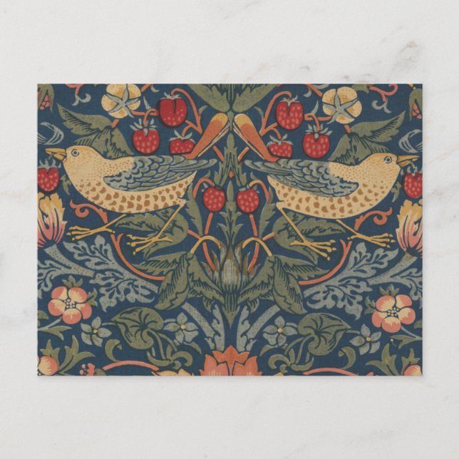 Cartão Postal William Morris Strawberry Theves Birds (Frente)