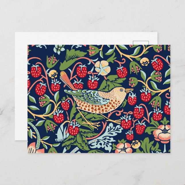 Cartão Postal William Morris Strawberry Thief (Frente/Verso)