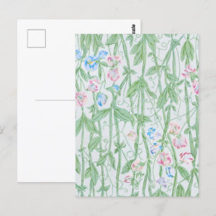 Cartão Postal William Morris Sweet Pea Floral Pattern Classic
