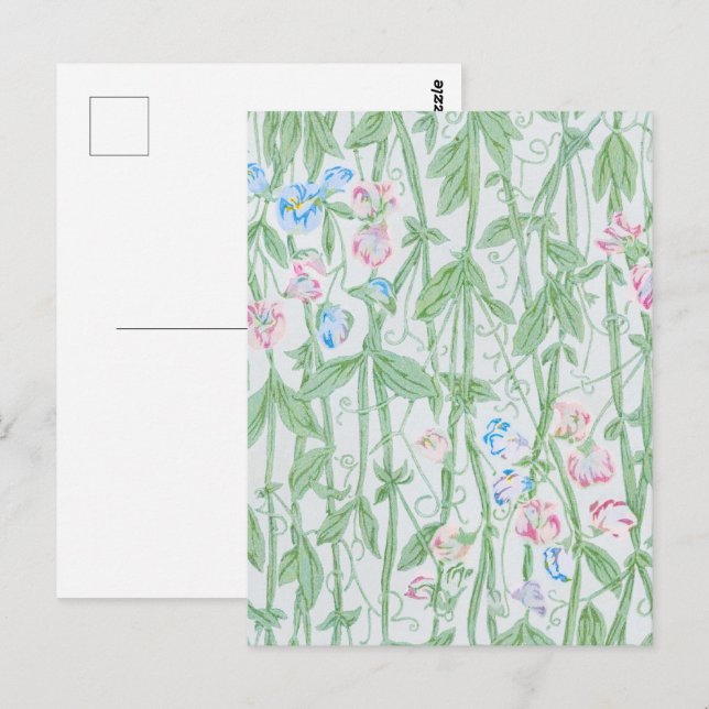 Cartão Postal William Morris Sweet Pea Floral Pattern Classic (Frente/Verso)