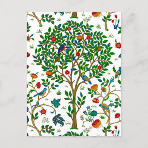 Cartão Postal William Morris Tree of Life Standard, Green & Mult