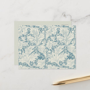 Cartão Postal William Morris Wallflower Blue damask