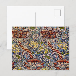 Cartão Postal William Morris Wandle English Floral Damask Design