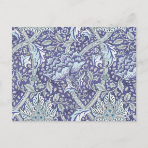 Cartão Postal William Morris Windrush Padrão Floral Azul