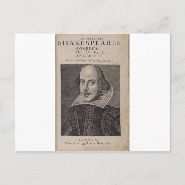 Cartão Postal William Shakespeare, 1623 (Frente)