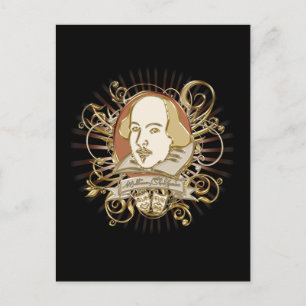 Cartão Postal William Shakespeare Crest (Dourado)