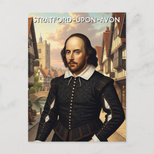 Cartão Postal William Shakespeare em Stratford-On-Avon, Inglater