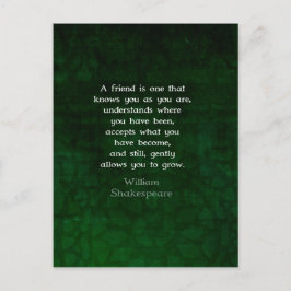 Cartão Postal William Shakespeare Friendship Inspirational Quote