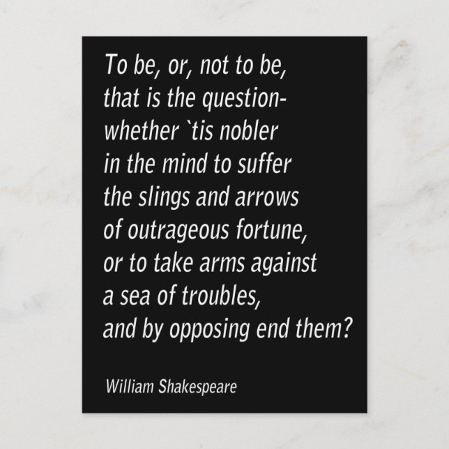 Cartão Postal William Shakespeare "Hamlet" (Frente)