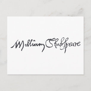 Cartão Postal William Shakespeare Signature