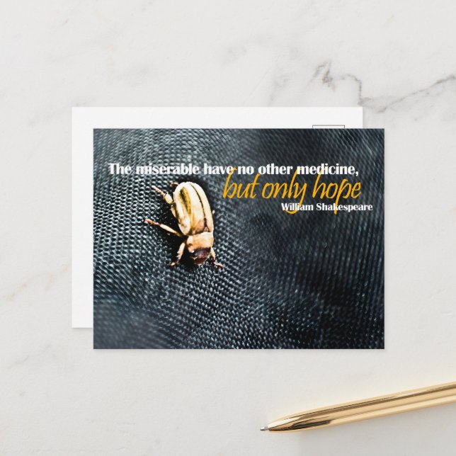 Cartão Postal William Shakespeare, uma citação inspiradora "Espe (Frente/Verso In Situ)