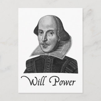 Cartão Postal William Shakespeare Will Power