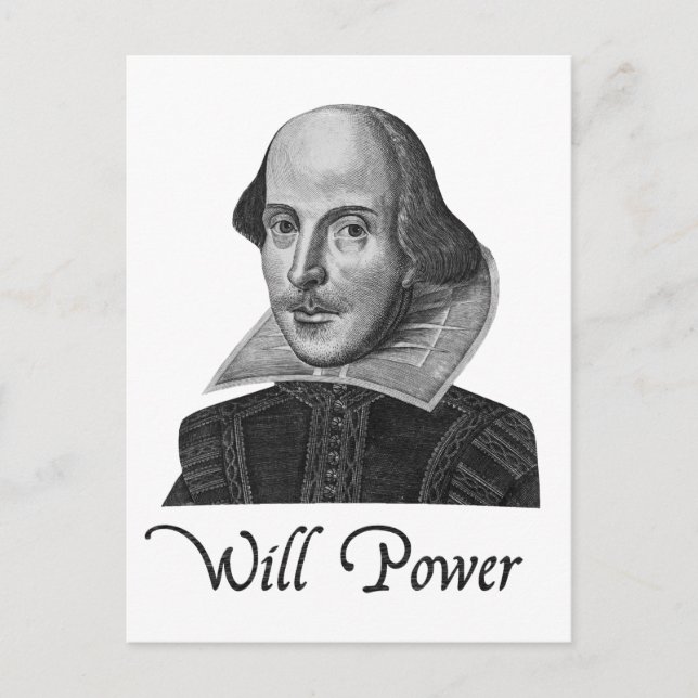 Cartão Postal William Shakespeare Will Power (Frente)