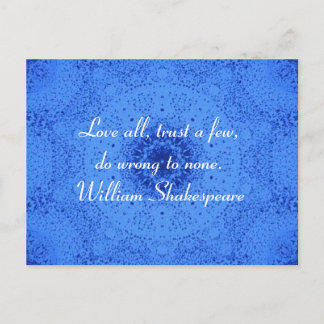 Cartão Postal William Shakespeare Wisdom Dizendo citação