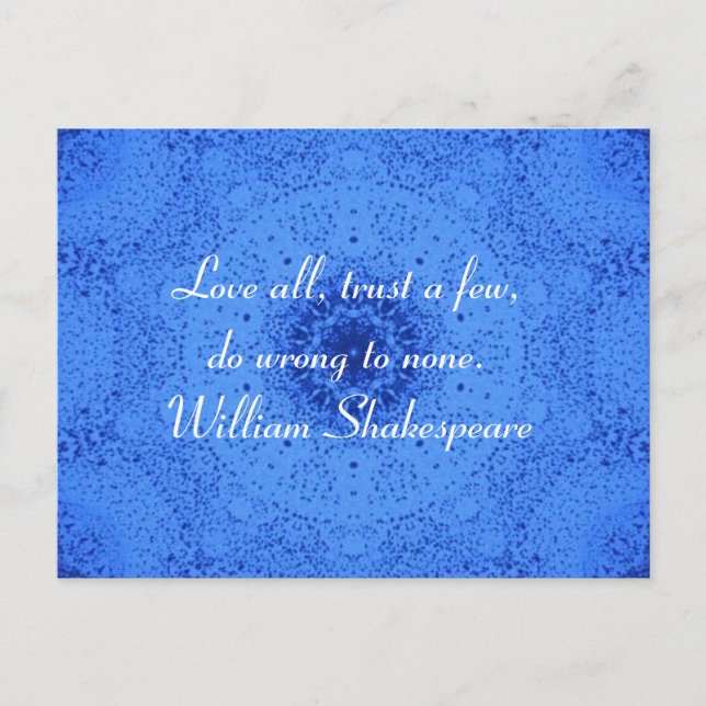Cartão Postal William Shakespeare Wisdom Dizendo citação (Frente)