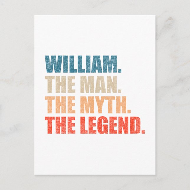 Cartão Postal William The Man The Myth A Lenda (Frente)